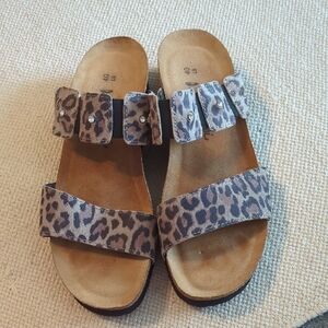 Naot Animal Print Sandals with Black Soles